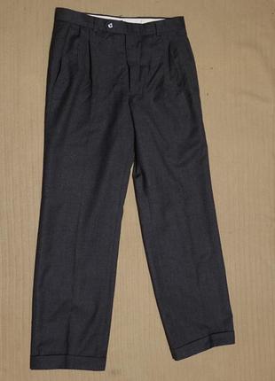 Благородные формальные свободные чисто шерстяные брюки цвета маренго daks london великобритания 30 р