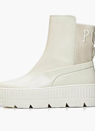 Ботинки челси / puma chelsea rihanna fenty vanilla ice beige/ натуральная кожа4 фото