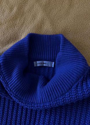 Укороченный свитер с горлом фиолетовый5 фото