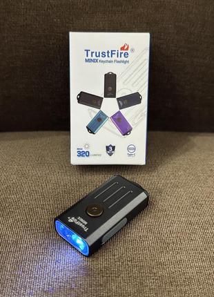 Фонарь trustfire minix uv light темно-серый ультрафиолетовый свет 320lm 86m type-c