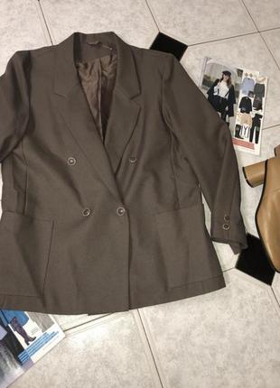 Двубортный пиджак/ блейзер шоколадного цвета2 фото