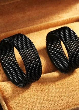 Кольцо, кольца черная, серебряная, бижутерия