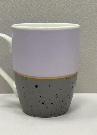 Чашка фарфоровая 340 мл "мрамор" s&amp;t 2091-16 фиолетовая с серым