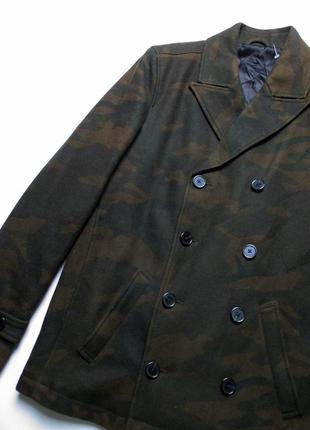 Вовняне пальто celio - double breasted camo wool coat7 фото