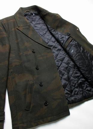 Вовняне пальто celio - double breasted camo wool coat9 фото