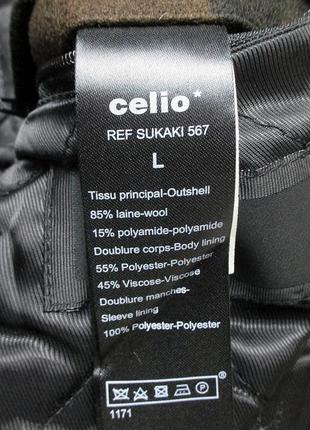 Вовняне пальто celio - double breasted camo wool coat10 фото