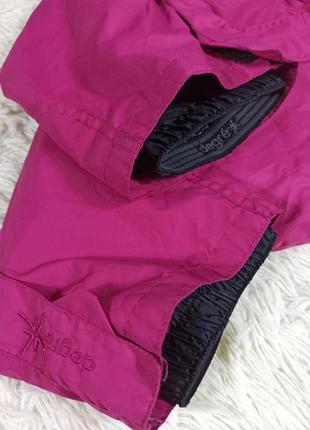 Яркие розовые лыжные зимние термо штаны девочке.3 фото