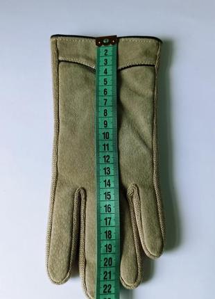 Замшевые комбинированные женские перчатки7 фото