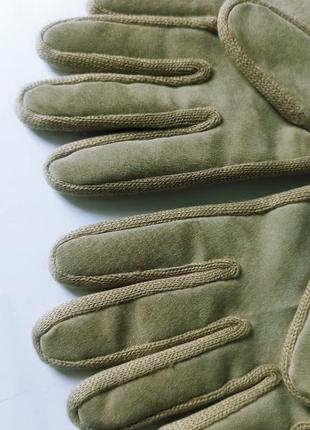 Замшевые комбинированные женские перчатки2 фото