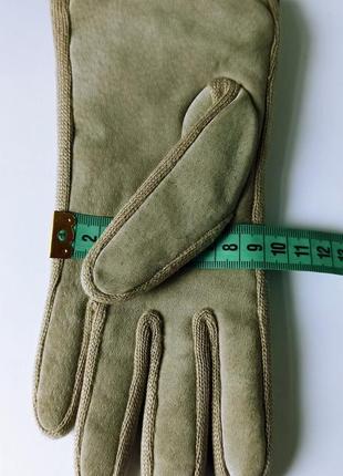 Замшевые комбинированные женские перчатки6 фото