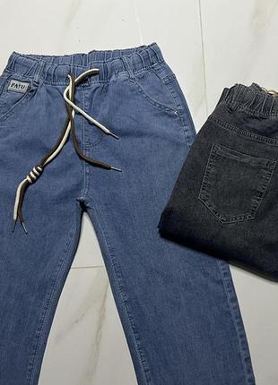 Пепельные джинсы, свободные джинсы мом, пепельные джеггинсы, джинсы на резинке 46-564 фото
