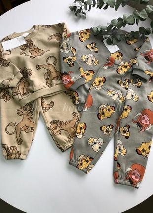 H&amp;m костюмы на флисе теплые disney mickey simba 80 86 92 98 104 см