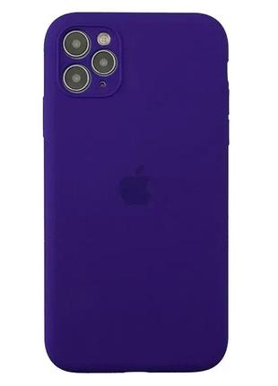 Чехол silicone case full camera protective (aa) для apple iphone 11 pro max violet1 фото