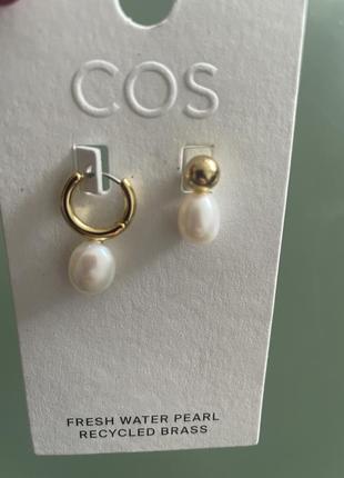 Cos  mismatched pearl earrings (1221756001)2 фото