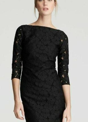 Шовкове мереживне чорне плаття, люкс бренд, diane von furstenberg