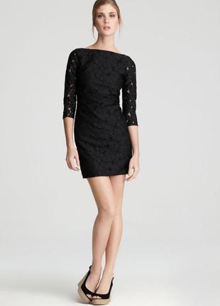 Шелковое кружевное черное платье ,люкс бренд, diane von furstenberg2 фото