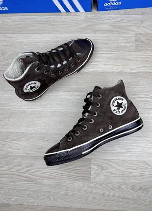 Кеди високі converse all star chuck taylor на хутрі замшеві утеплені жіночі 38 р.