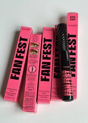 Туш для вій з ефектом об'єму benefit fan fest fanning & volumizing mascara повний формат 8,5г