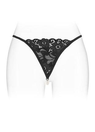 Трусики-стринги с жемчужной нитью fashion secret venusina black
