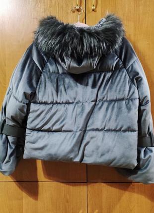 Жіноча демісезонна велюрова куртка, розмір s-m, стан бу9 фото