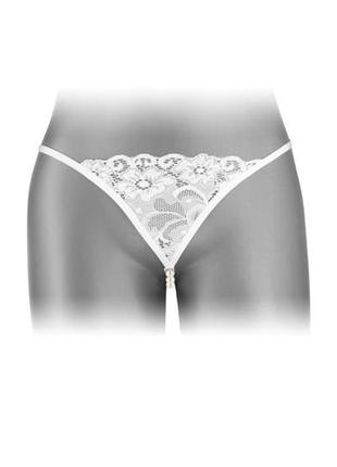 Трусики-стрінги з перлинною ниткою fashion secret venusina white