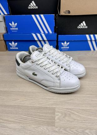 Кроссовки кеды lacoste vraiment preto мужские белые кожаные 44 р.
