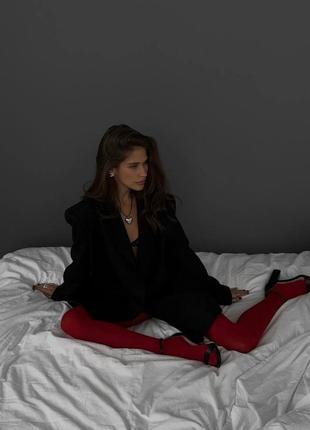Класичний жіночий чорний подовжений піджак оверсайз3 фото