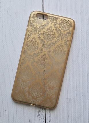 Чехол (накладка) apple iphone 6 plus / iphone 6s plus для телефона силиконовый gold