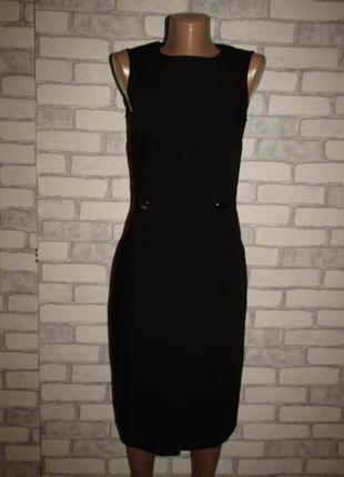 Классическое черное платье миди сарафан xs от h&amp;m