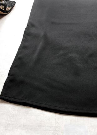 Шикарное черное платье макси длины с вязаным верхом и роскошной сатиновой матовой юбкой3 фото