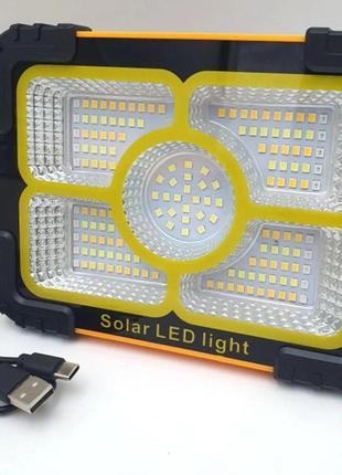 Прожектор 30w led акумуляторний світлодіодний із сонячною батареєю і функцією power bank 3600mah4 фото