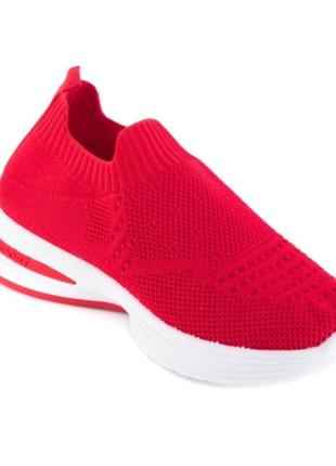 Стильные красные кроссовки из текстиля сетка летние дышащие мокасины кеды4 фото
