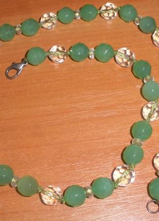 Ожерелье камень нефрит