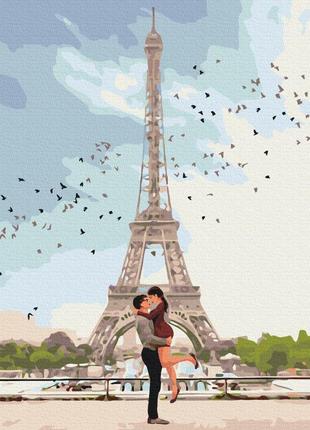 Премиум картина по номерам 40х50 на деревянном подрамнике "город любви париж" pbs51641