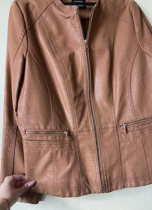 Весняна курточка коричнева вітровка шкірянка lc waikiki zara3 фото