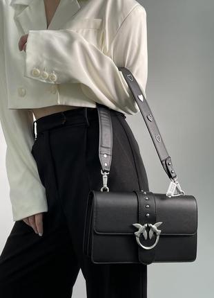 Женская сумка pinko classic love bag icon simply black/silver черная на подарок
