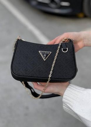 Женская сумка кроссбоди guess через плечо брендовая сумка черная клатч