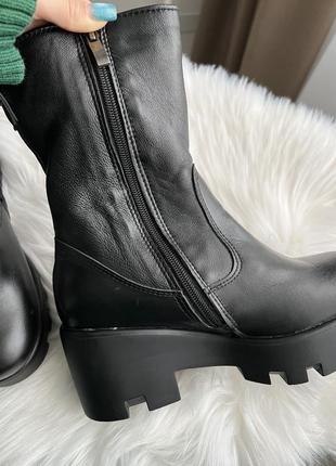 Новые зимние женские сапоги 36 размер черные на небольшом каблуке недорого5 фото