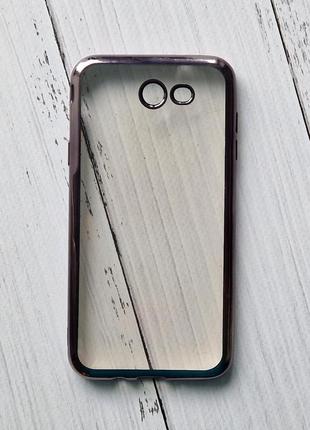 Чехол для samsung galaxy j7 perx (j727) силиконовый, прозрачный, серый