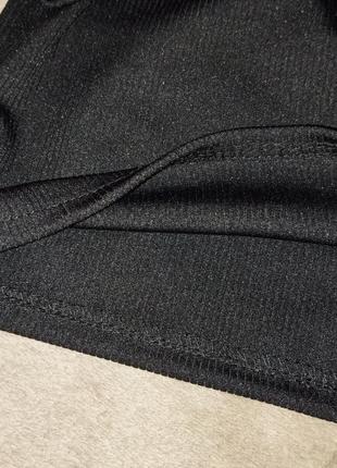 Женские черные брюки палаццо рубчик с карманами 42-523 фото