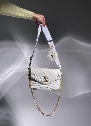 Женская сумка louis vuitton wave white gold3 фото