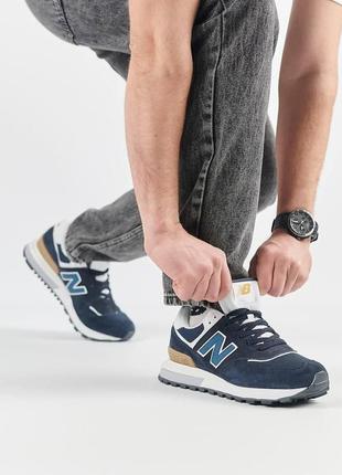 Мужские замшевые кроссовки new balance prm classic navy blue san, мужские кеды нью беленс синие. мужская обувь