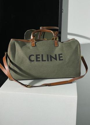 Женская сумка 👜 celine women large voyage bag in textile with celine print and calfskin