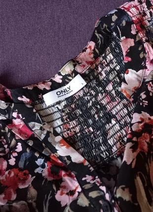 Шикарная яркая блуза сорочка в принт цветы квітковий8 фото