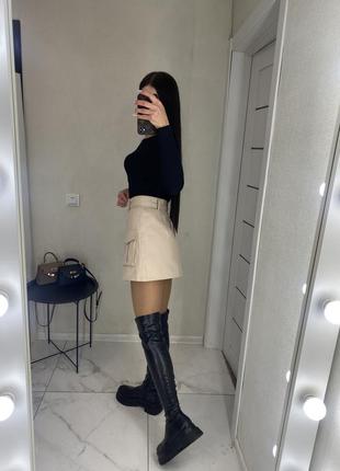 Новая джинсовая юбка карго3 фото