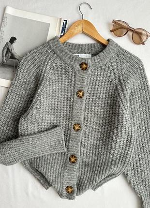 Шерстяной свитер кардиган zara с альпакой6 фото