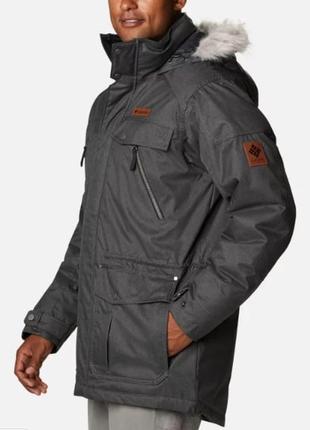 Мужская зимняя куртка colambia men's barlow pass 550 turbodownTM jacket, цвет черный графит размер xl (реально на укр. 54)