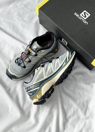 Кроссовки salomon Metalic soft ground blue beige