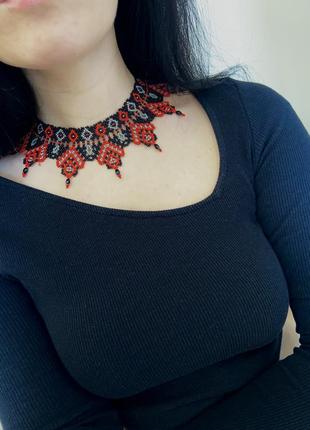 Силка. украшение на шею из бисера