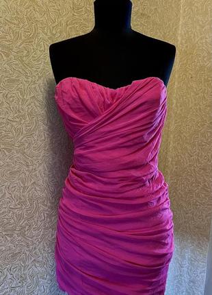 Платье коктейльное розовое 💗2 фото